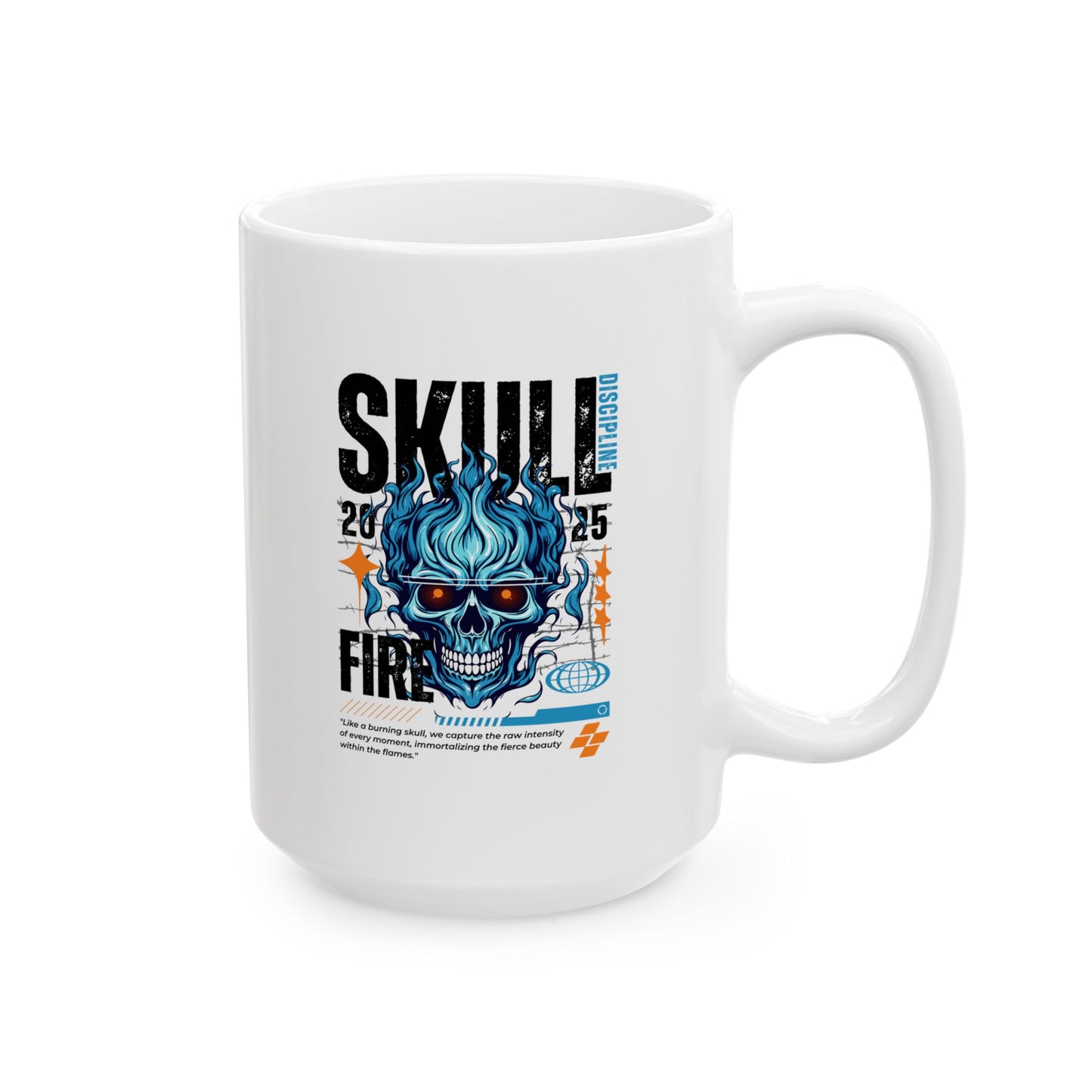 Flaming Fury Skull Ceramic Mug