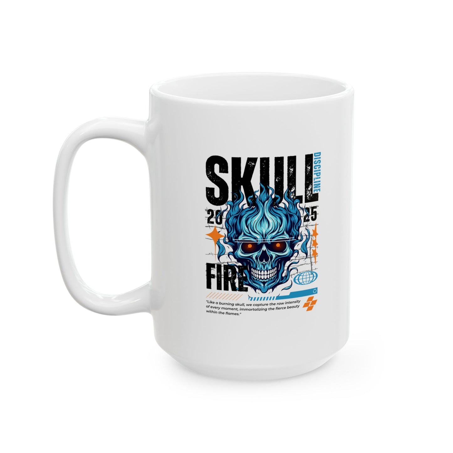 Flaming Fury Skull Ceramic Mug
