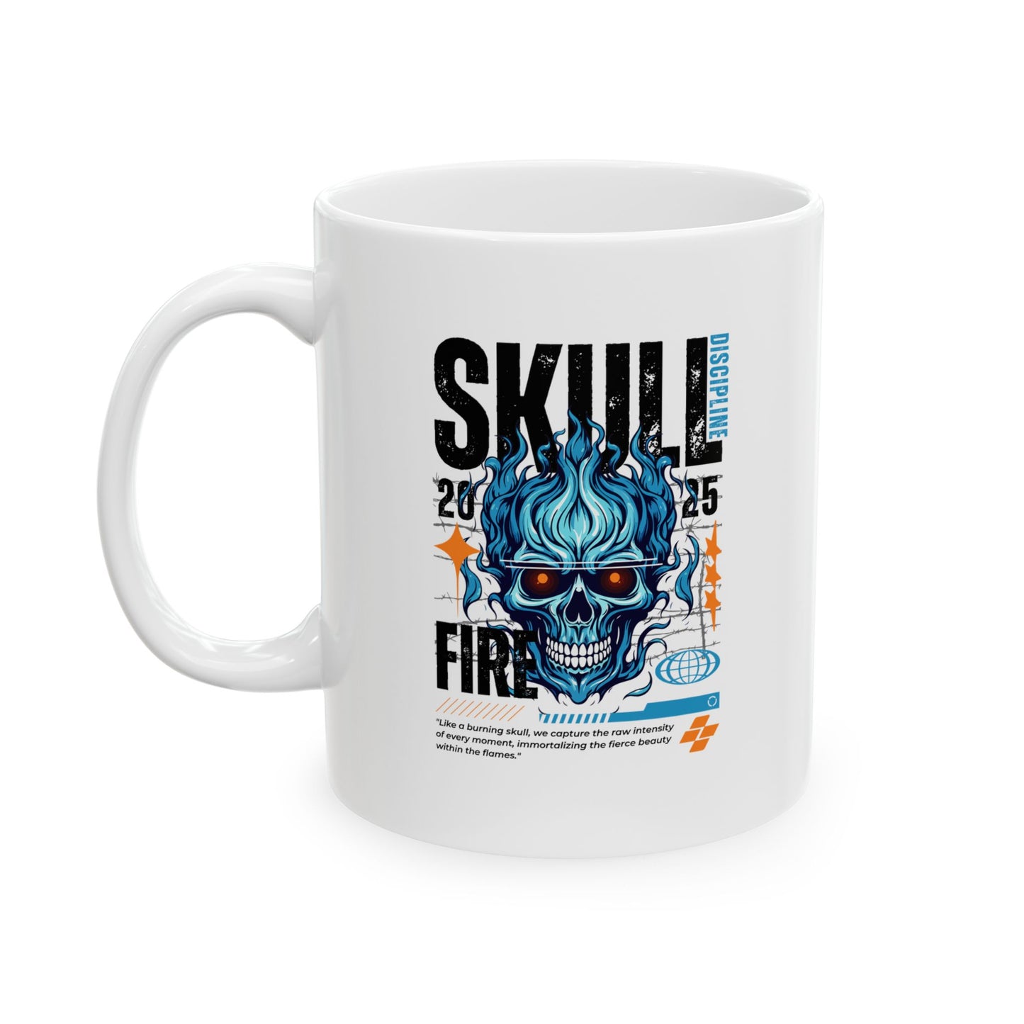 Flaming Fury Skull Ceramic Mug