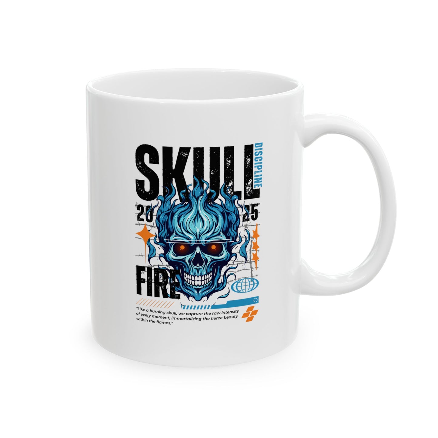 Flaming Fury Skull Ceramic Mug