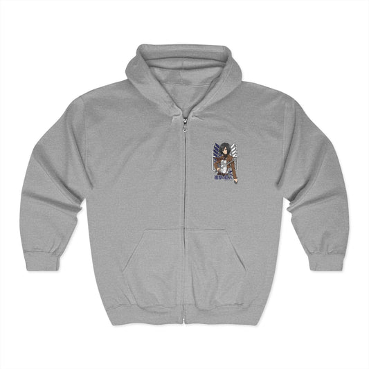 Mikasa Attack On Titan Adult Zip-Up Hoodie