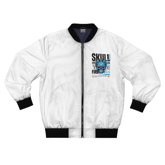 Flaming Fury Skull Men's Bomber Jacket