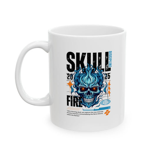 Flaming Fury Skull Ceramic Mug